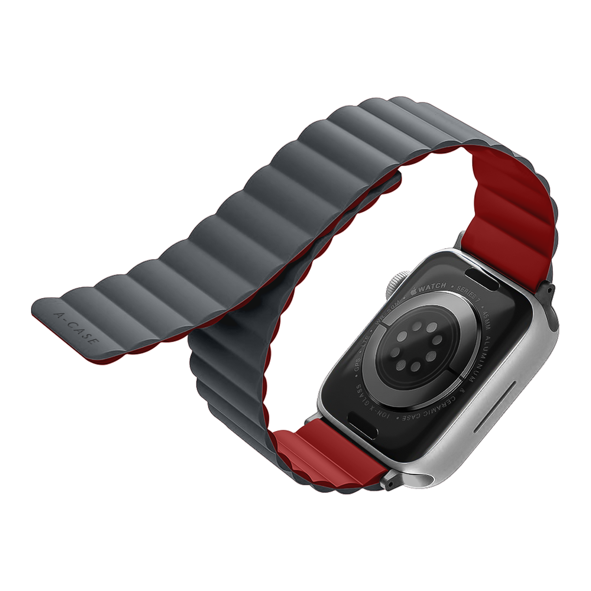 Invix Apple Watch Silicone Magnetic Band-Gray/Red