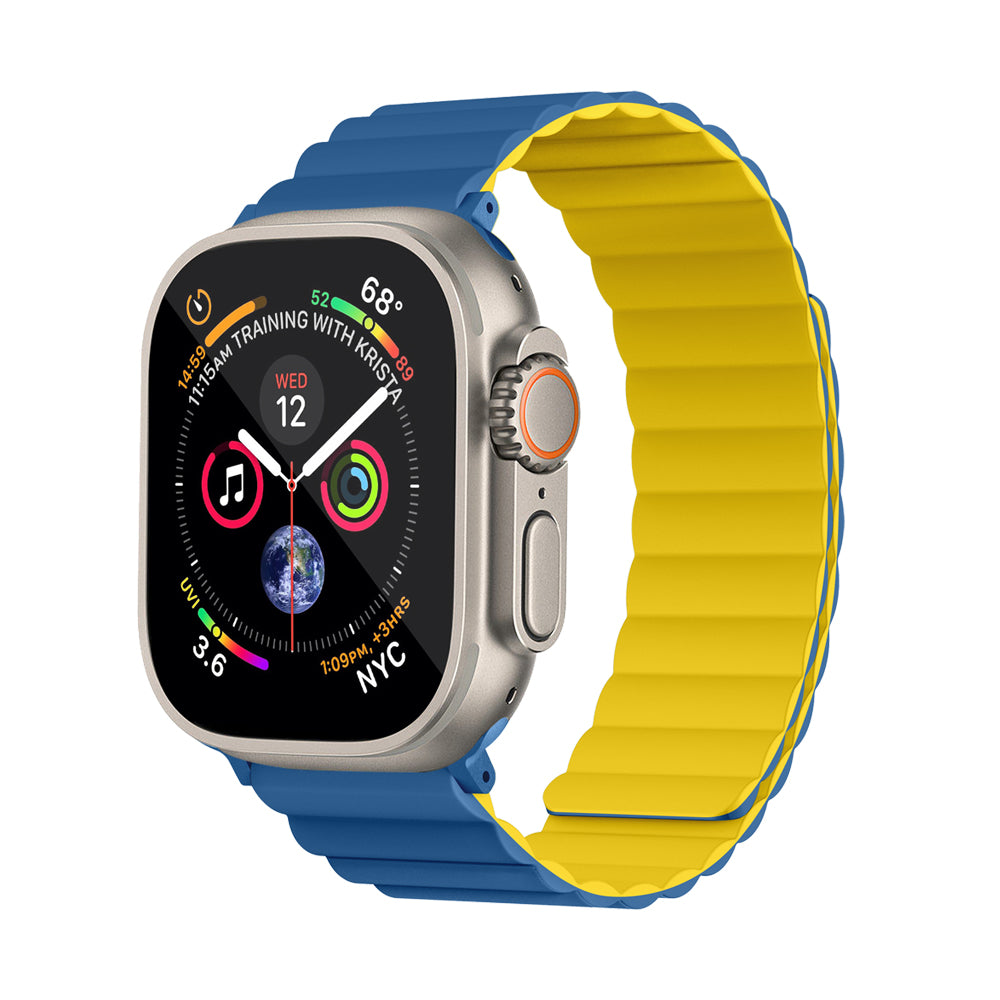 Invix Apple Watch Silicone Magnetic Band-Orange/White