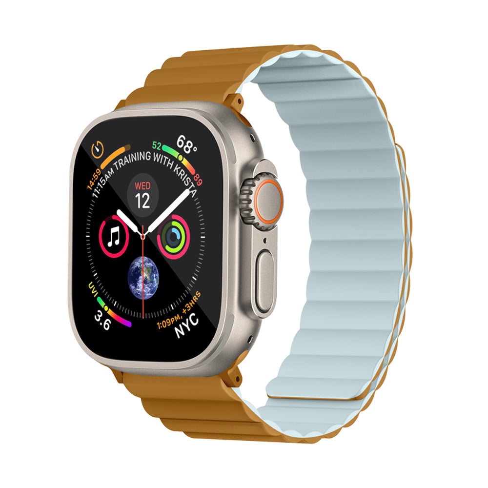 Invix Apple Watch Silicone Magnetic Band-Orange/White