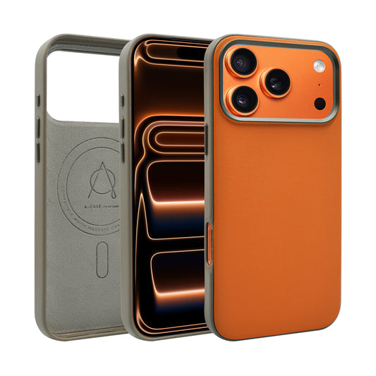 Kilyos Vegan Leather Case For iPhone 17 Pro Max - Orange