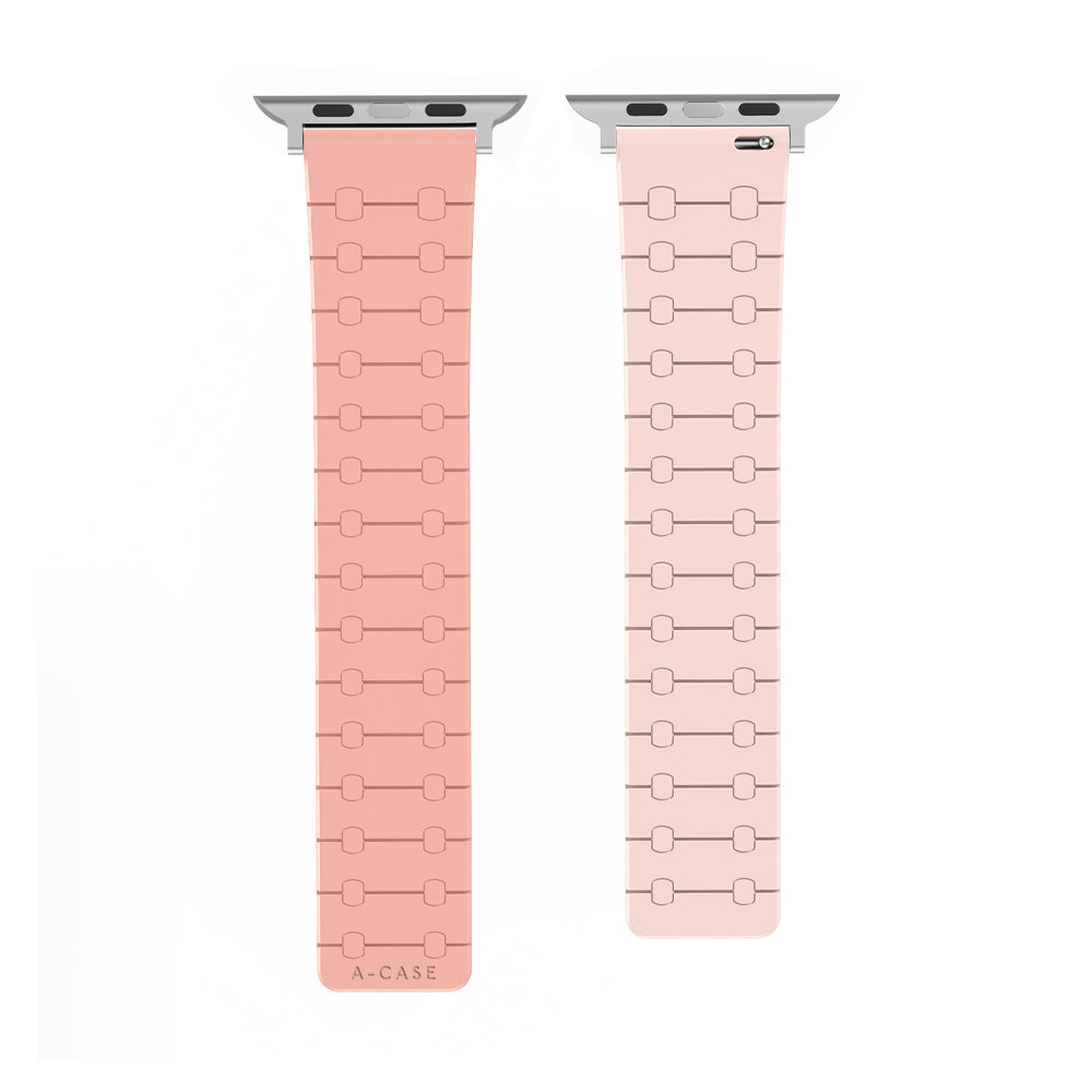 Perge Series Silicone Magnetic Adjustable Loop Strap - A-Case Compatible with Apple Watch Bands (49mm, 45mm, 44mm, 42mm)- Pink A-Case it's my case