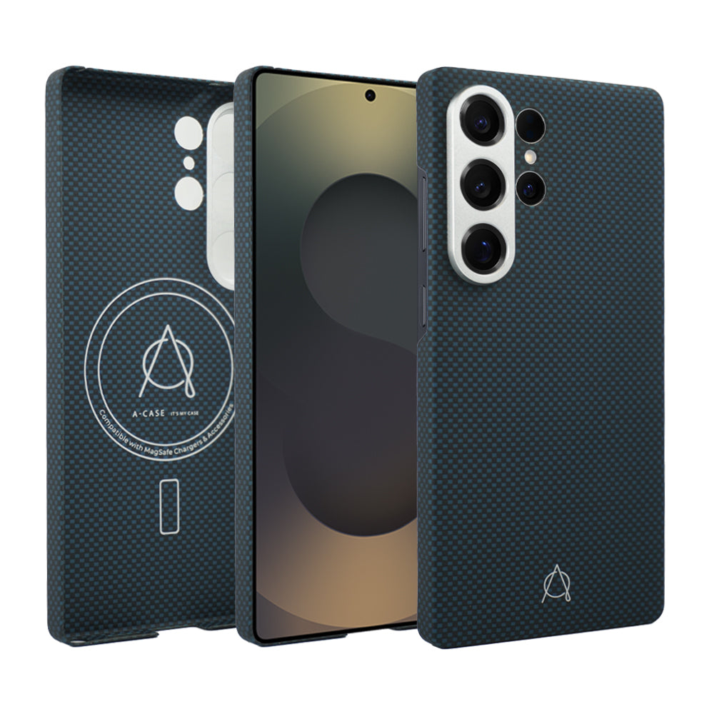 Desen Series A-Case for Samsung Galaxy S25 Ultra - Slim & Lightweight Aramid Fiber Case with Magnetic Compatibility and Case-Less Touch Feeling (6.9-Inch)"-Black