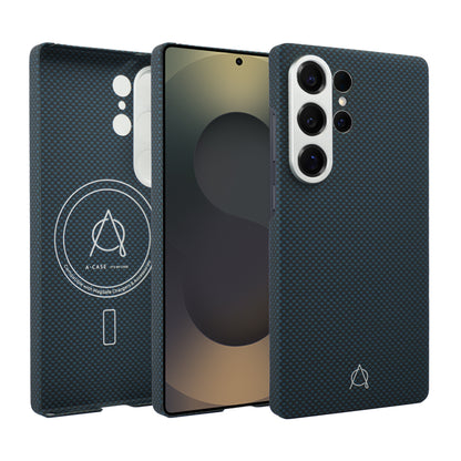 Desen Series A-Case for Samsung Galaxy S25 Ultra - Slim & Lightweight Aramid Fiber Case with Magnetic Compatibility and Case-Less Touch Feeling (6.9-Inch)"-Black