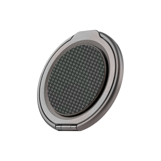 Desen Aramid Fiber Magnetic Phone Grip with Metal Stand - Black