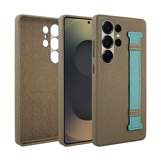 Amur Pro Series A-Case for Samsung Galaxy S25 Ultra - Slim & Lightweight Genuine Leather Case with Magnetic Compatibility and Case-Less Touch Feeling (6.9-Inch)"- Titanium/Tiffany