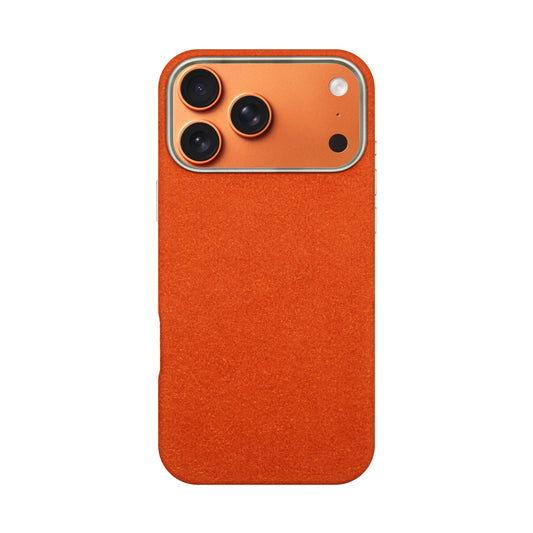 Kadife Alcantara Leather Case For iPhone 17 Pro Max-Orange