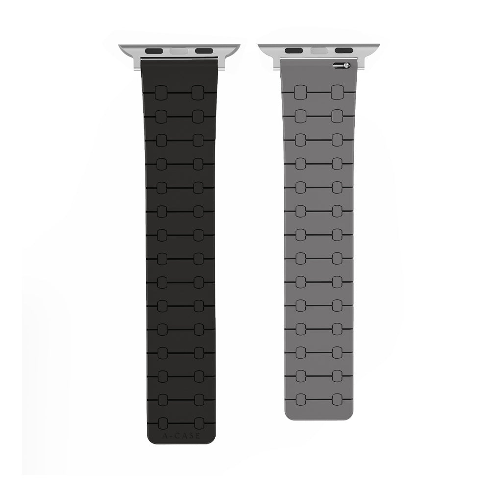 Perge Series Silicone Magnetic Adjustable Loop Strap - A-Case Compatible with Apple Watch Bands (49mm, 45mm, 44mm, 42mm)- Black A-Case it's my case