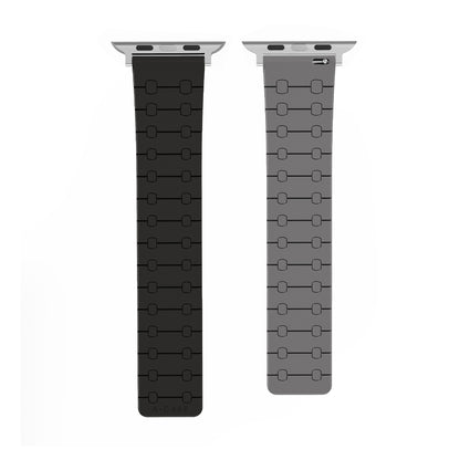 Perge Series Silicone Magnetic Adjustable Loop Strap - A-Case Compatible with Apple Watch Bands (49mm, 45mm, 44mm, 42mm)- Black