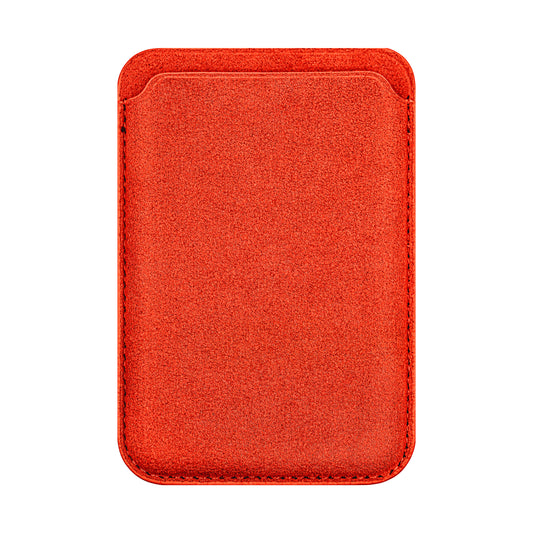 Kadife Alcantara Leather Premium Magnetic Card Holder - Orange