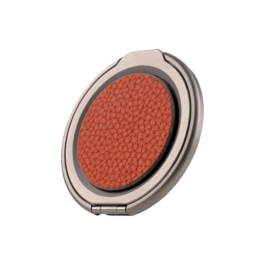 Amur Genuine Leather Magnetic Phone Grip with Metal Stand - Orange