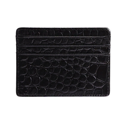 Javan Genuine Leather Slim Minimalistic Credit Card Holder Wallet Crocodile pattern