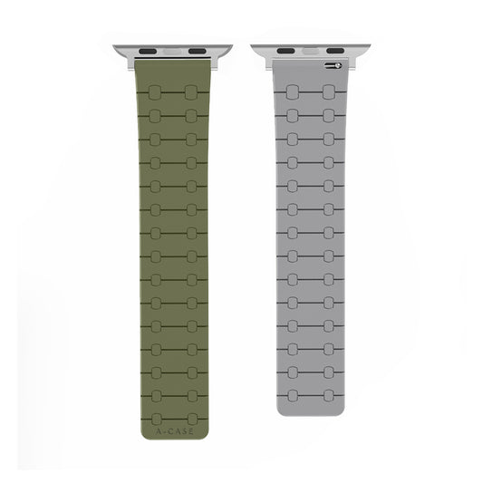 Perge Series Silicone Magnetic Adjustable Loop Strap - A-Case Compatible with Apple Watch Bands (49mm, 45mm, 44mm, 42mm)- Green
