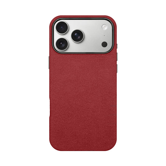 Kadife Alcantara Leather Case For iPhone 17 Pro Max-Maroon
