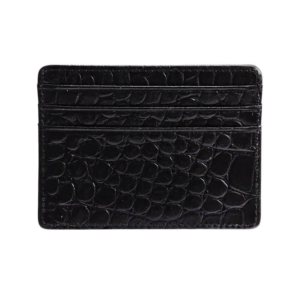Javan Genuine Leather Slim Minimalistic Credit Card Holder Wallet Crocodile pattern