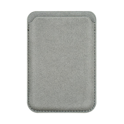 Kadife Alcantara Leather Premium Magnetic Card Holder - Gray