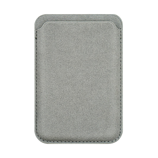 Kadife Alcantara Leather Premium Magnetic Card Holder - Gray