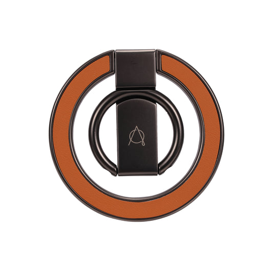 Kilyos Magnetic Phone Ring Stand Vegan Leather - Orange