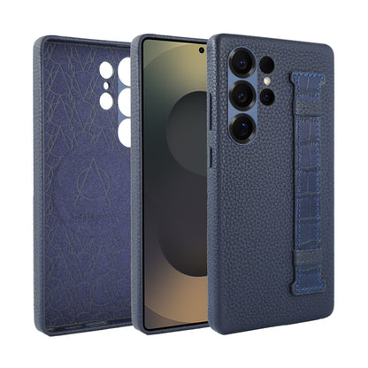 Amur Pro Series A-Case for Samsung Galaxy S25 Ultra - Slim & Lightweight Genuine Leather Case with Magnetic Compatibility and Case-Less Touch Feeling (6.9-Inch)"- Black/Green