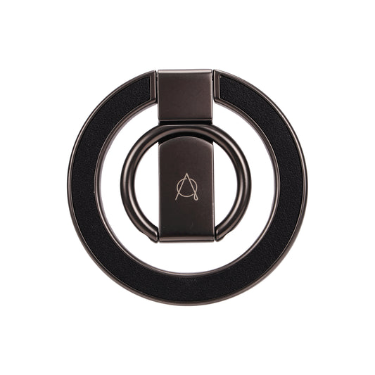 Kilyos Magnetic Phone Ring Stand Vegan Leather - Black