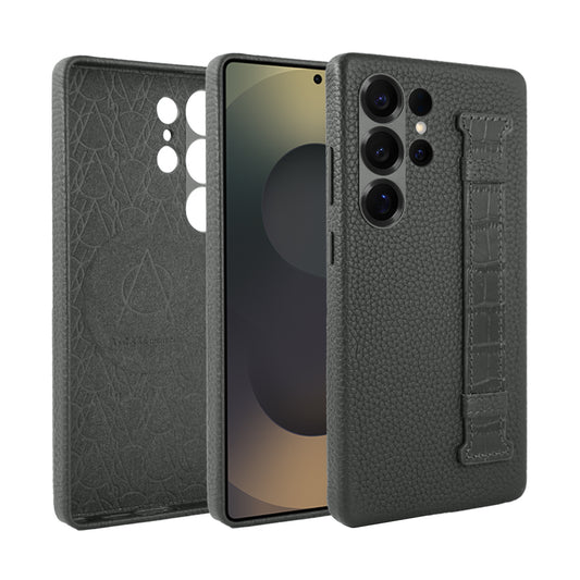 Amur Pro Series A-Case for Samsung Galaxy S25 Ultra - Slim & Lightweight Genuine Leather Case with Magnetic Compatibility and Case-Less Touch Feeling (6.9-Inch)"- Black