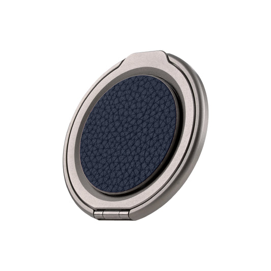 Amur Genuine Leather Magnetic Phone Grip with Metal Stand - Blue