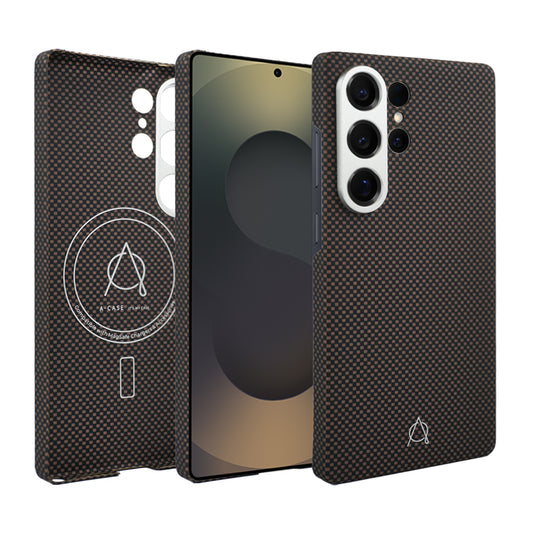 Desen Series A-Case for Samsung Galaxy S25 Ultra - Slim & Lightweight Aramid Fiber Case with Magnetic Compatibility and Case-Less Touch Feeling (6.9-Inch)" -Gold