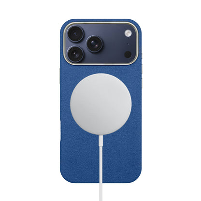 Kadife Alcantara Leather Case For iPhone 17 Pro Max-Blue