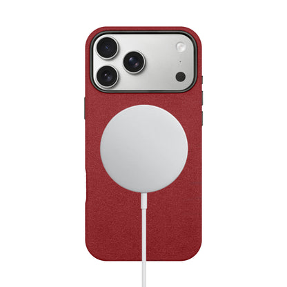 Kadife Alcantara Leather Case For iPhone 17 Pro Max-Maroon
