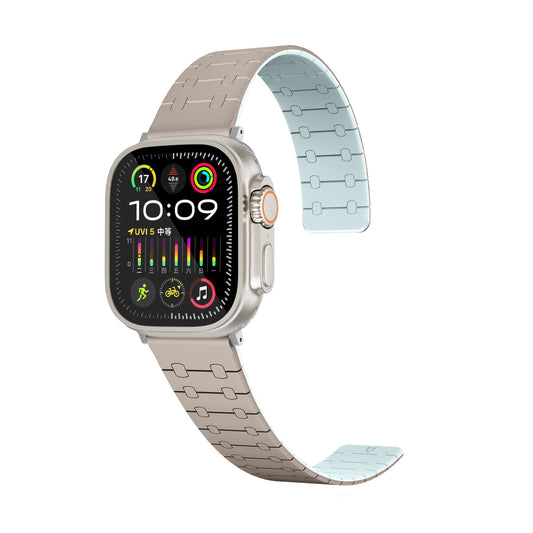 Perge Series Silicone Magnetic Adjustable Loop Strap - A-Case Compatible with Apple Watch Bands (49mm, 45mm, 44mm, 42mm)- Cyan
