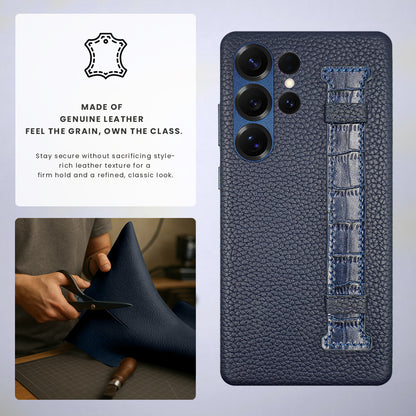 Amur Pro Series A-Case for Samsung Galaxy S25 Ultra - Slim & Lightweight Genuine Leather Case with Magnetic Compatibility and Case-Less Touch Feeling (6.9-Inch)"- Blue