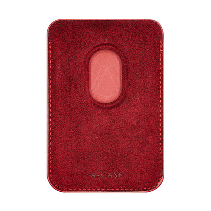 Kadife Alcantara Leather Premium Magnetic Card Holder - Maroon
