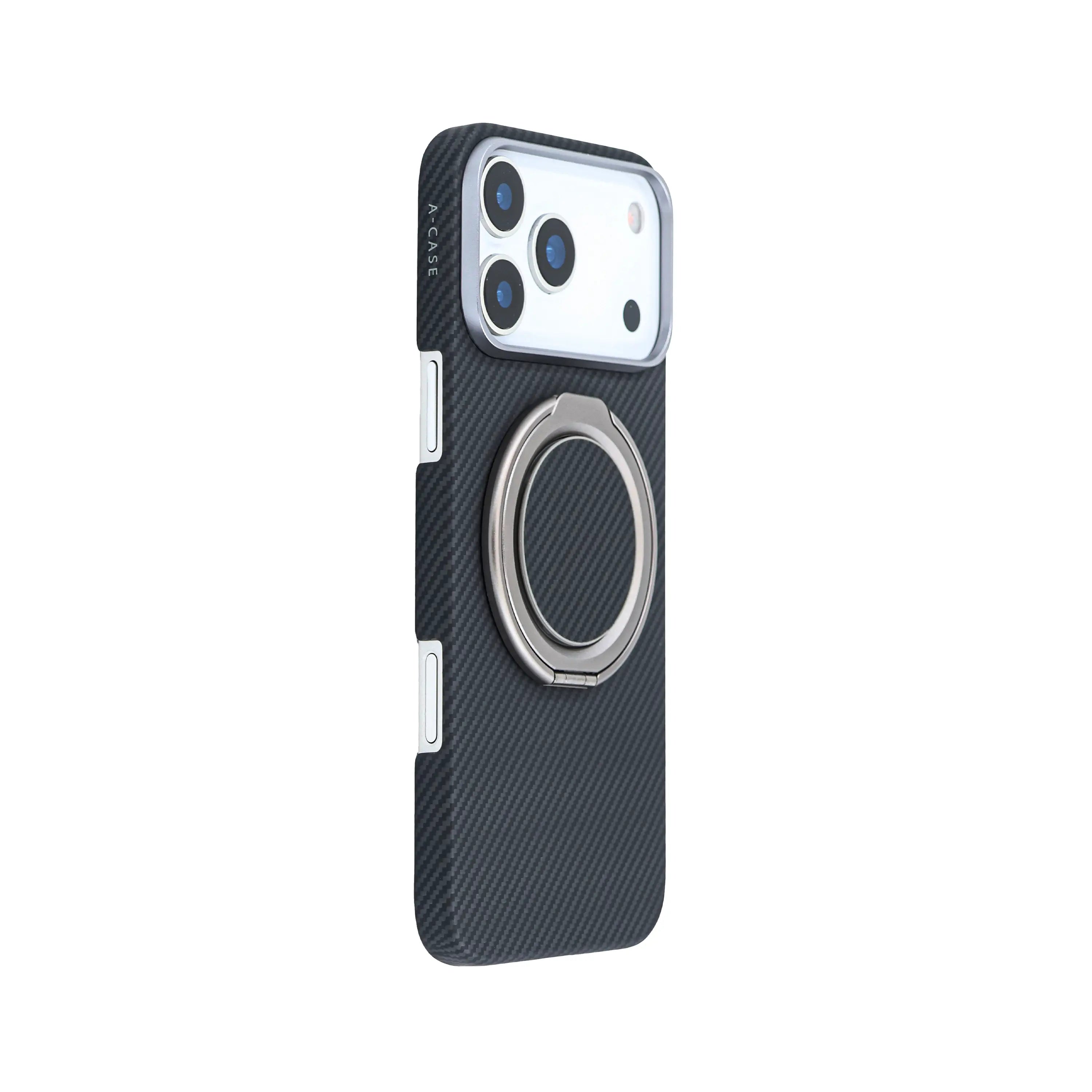 Kavar Aramid Fiber Magnetic Phone Grip with Metal Stand