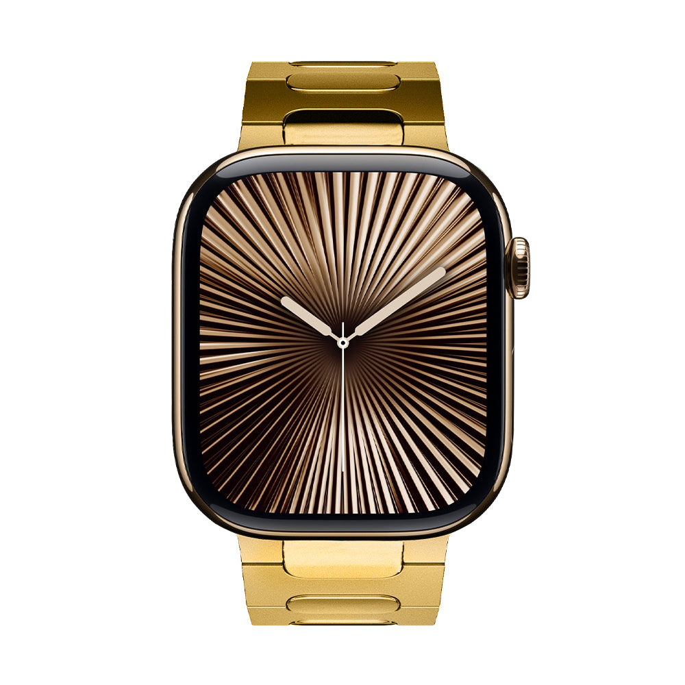 Parlak Titanium Premium Apple Watch Strap - Gold | Compatible with Series 3-7, SE & All 42/44/45/49mm