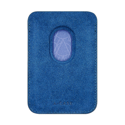 Kadife Alcantara Leather Premium Magnetic Card Holder - Blue