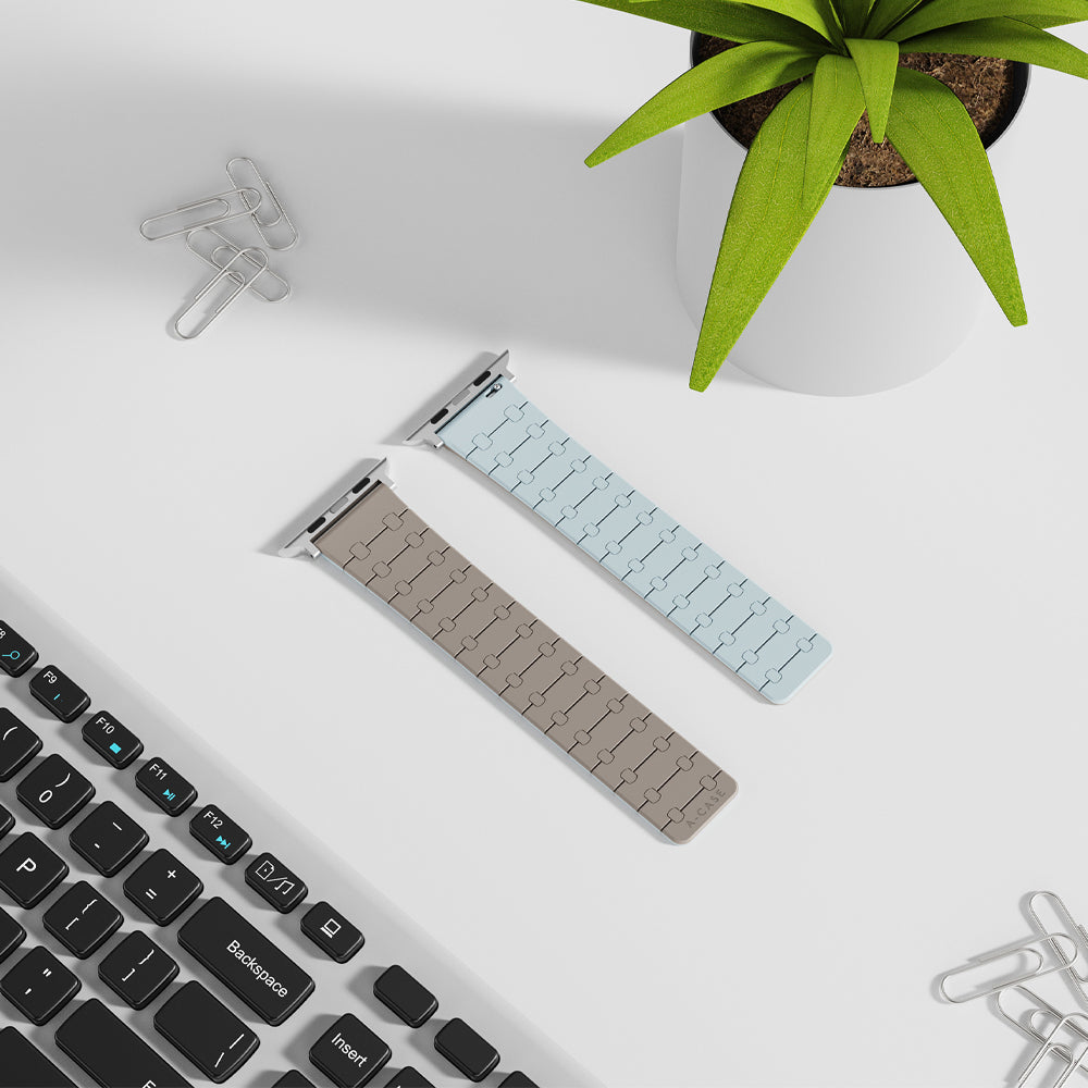 Perge Series Silicone Magnetic Adjustable Loop Strap - A-Case Compatible with Apple Watch Bands (49mm, 45mm, 44mm, 42mm)- Cyan A-Case it's my case
