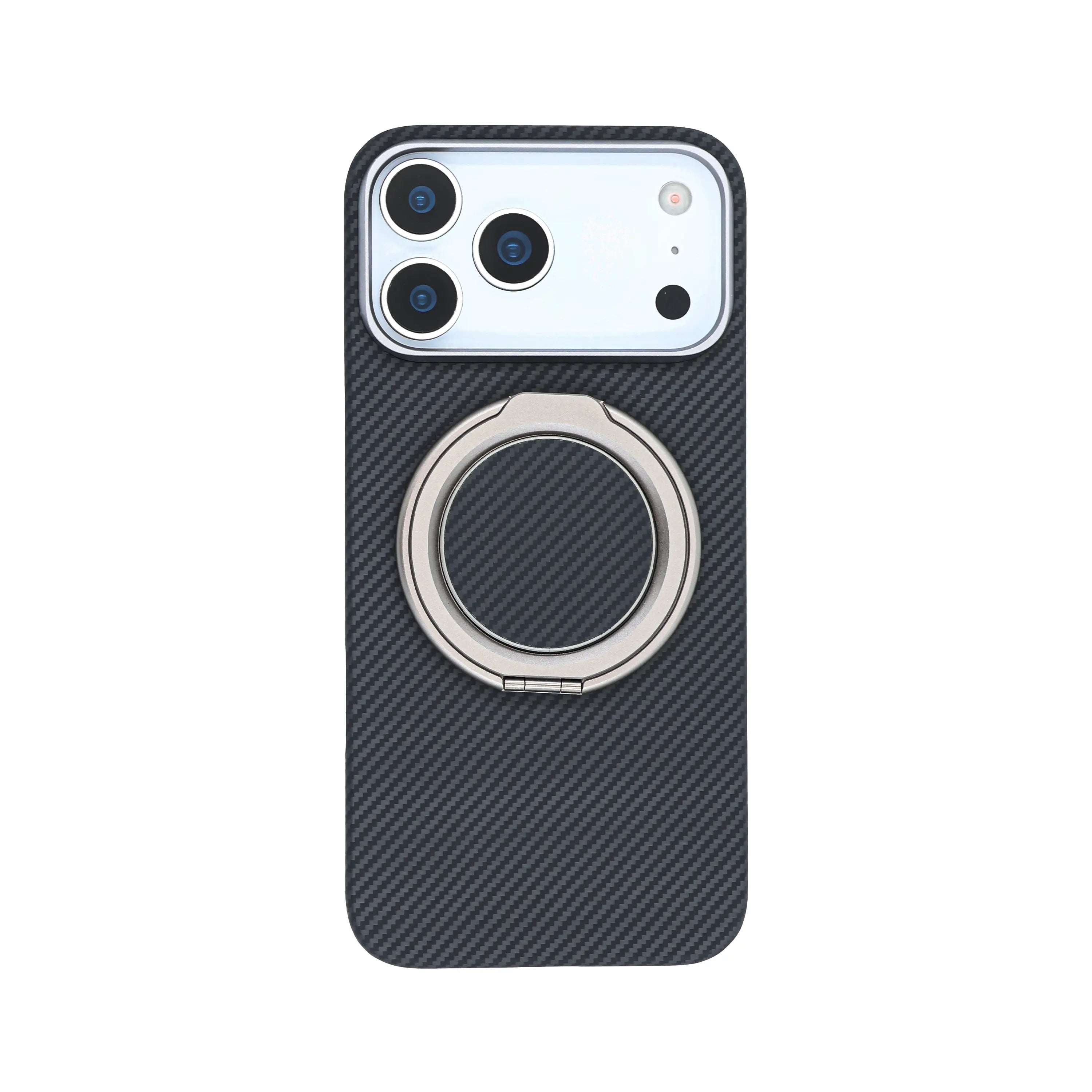 Kavar Aramid Fiber Magnetic Phone Grip with Metal Stand