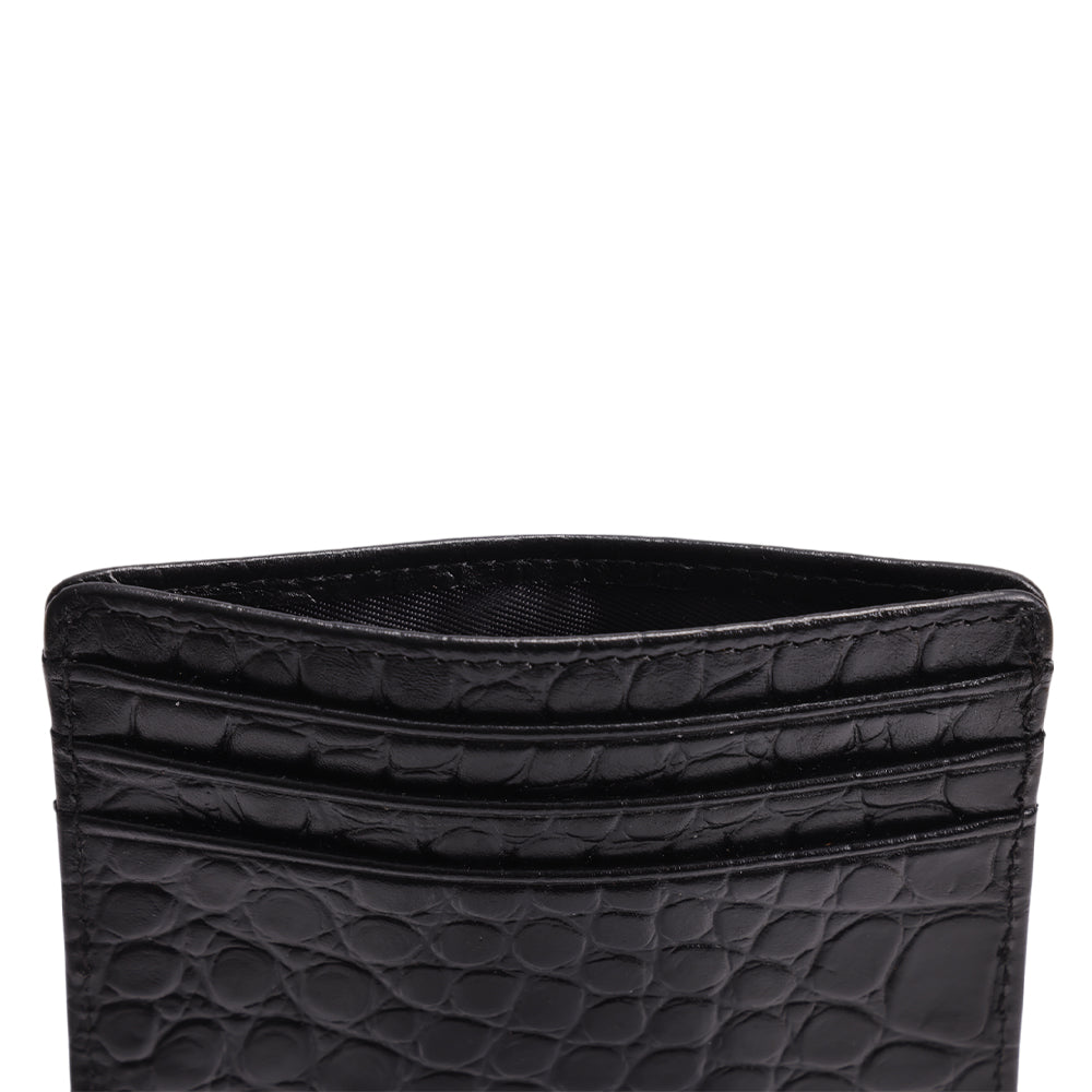 Javan Genuine Leather Slim Minimalistic Credit Card Holder Wallet Crocodile pattern