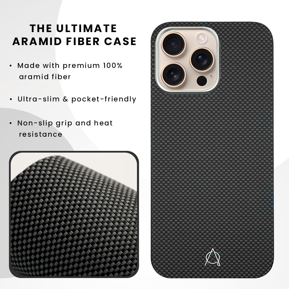 Desen Aramid Fiber Case For iPhone 16 Pro Max-Black
