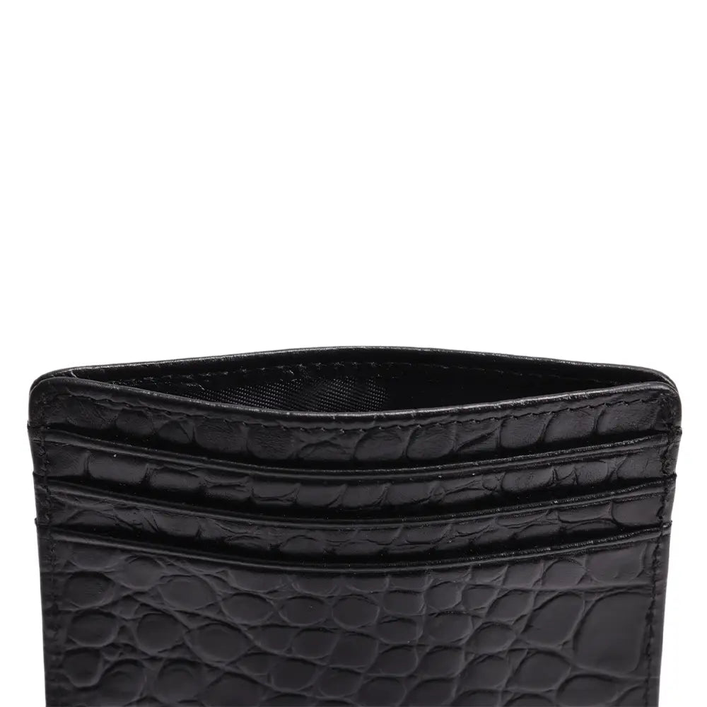 Javan Genuine Leather Slim Minimalistic Credit Card Holder Wallet Crocodile pattern