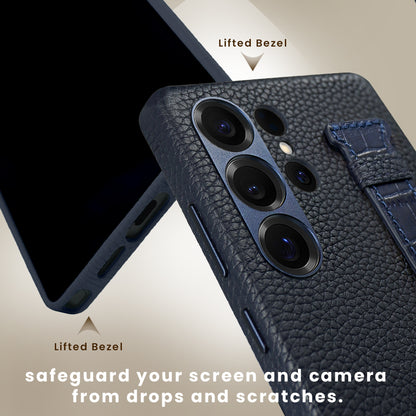 Amur Pro Series A-Case for Samsung Galaxy S25 Ultra - Slim & Lightweight Genuine Leather Case with Magnetic Compatibility and Case-Less Touch Feeling (6.9-Inch)"- Blue