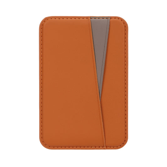 Kilyos Vegan Leather Premium Magsafe Card Holder - Orange/Titanium