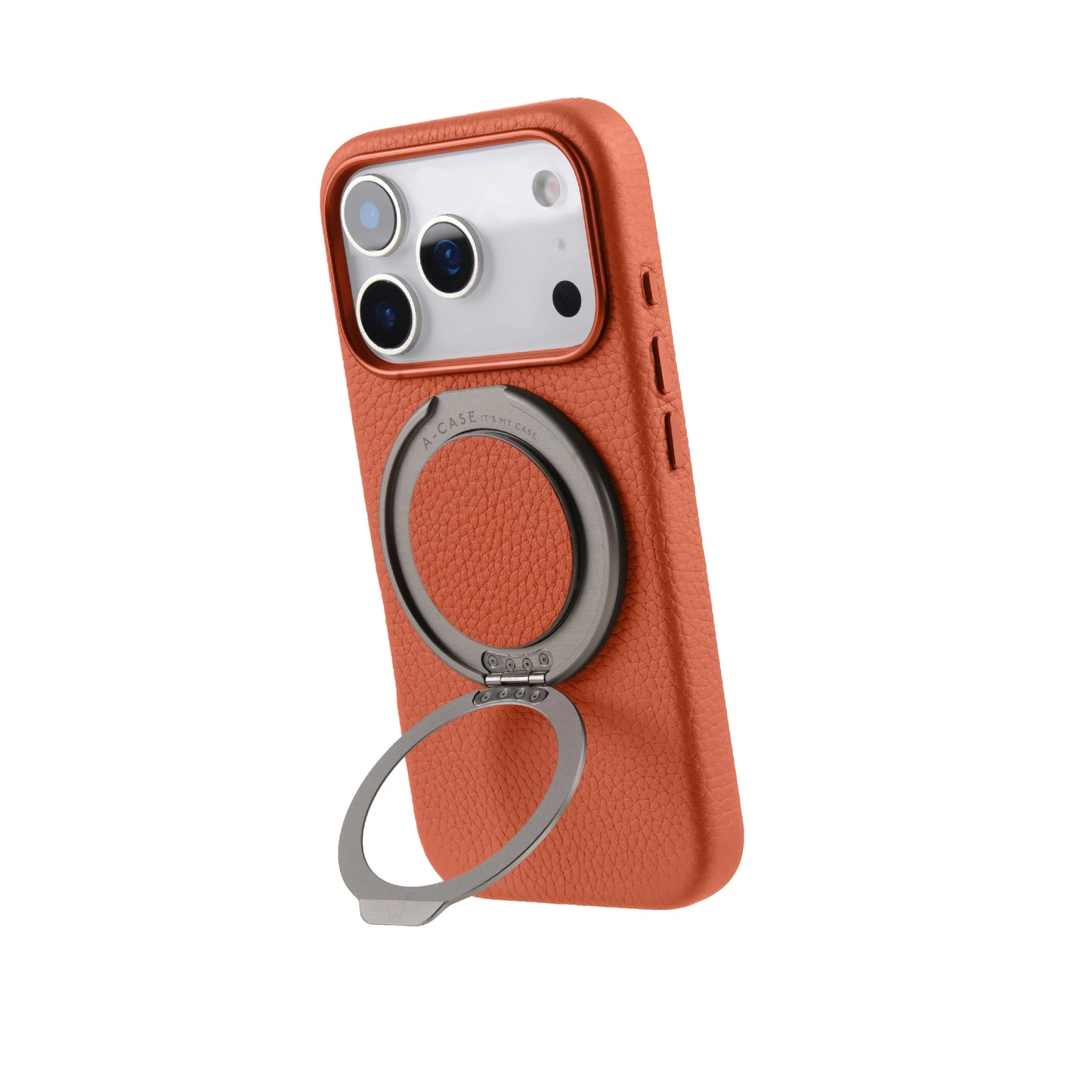 Amur Genuine Leather Phone Case With Grip 2 in 1 - Orange
