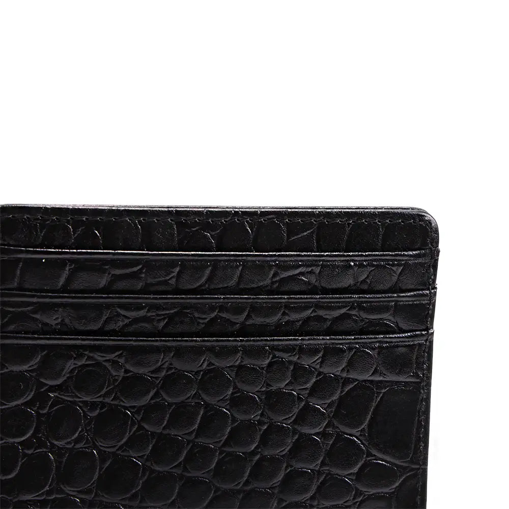 Javan Genuine Leather Slim Minimalistic Credit Card Holder Wallet Crocodile pattern