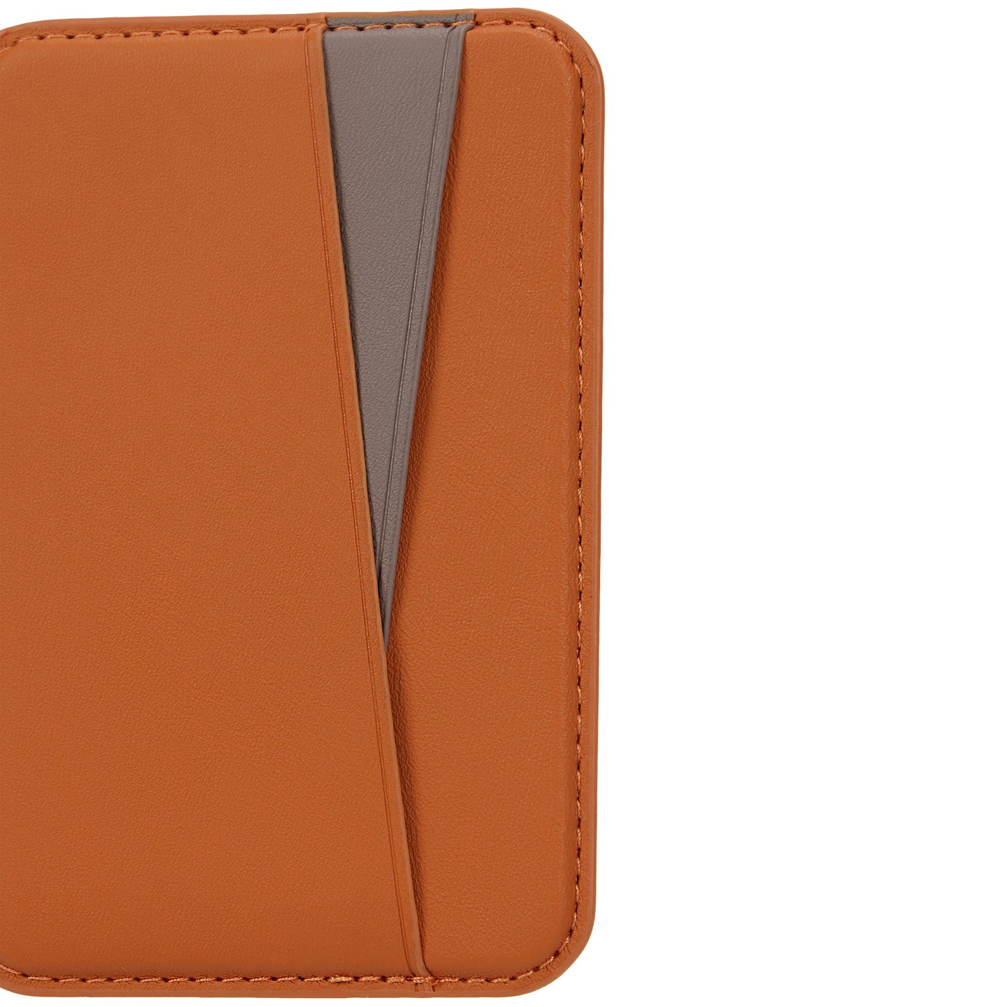 Kilyos Vegan Leather Premium Magsafe Card Holder - Orange/Titanium
