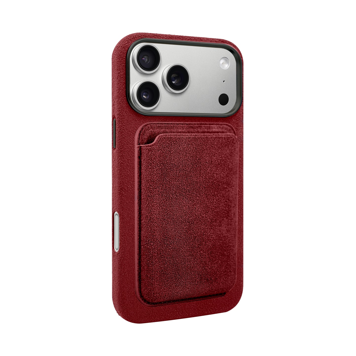 Kadife Alcantara Leather Premium Magnetic Card Holder - Maroon