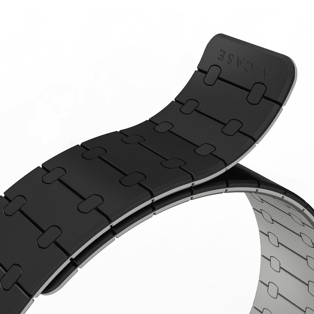 Perge Series Silicone Magnetic Adjustable Loop Strap - A-Case Compatible with Apple Watch Bands (49mm, 45mm, 44mm, 42mm)- Black A-Case it's my case