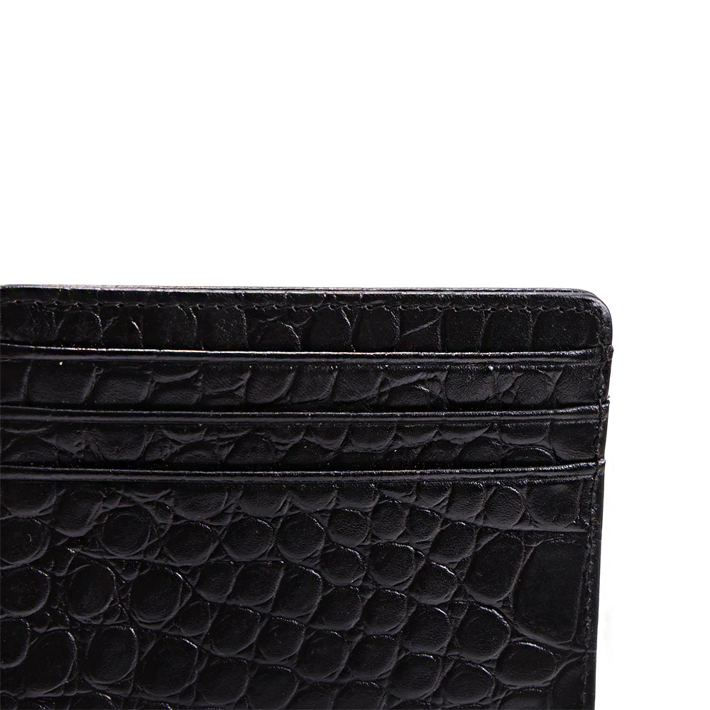Javan Genuine Leather Slim Minimalistic Credit Card Holder Wallet Crocodile pattern