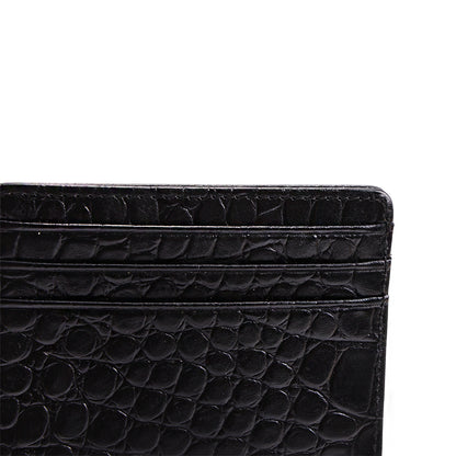 Javan Genuine Leather Slim Minimalistic Credit Card Holder Wallet Crocodile pattern
