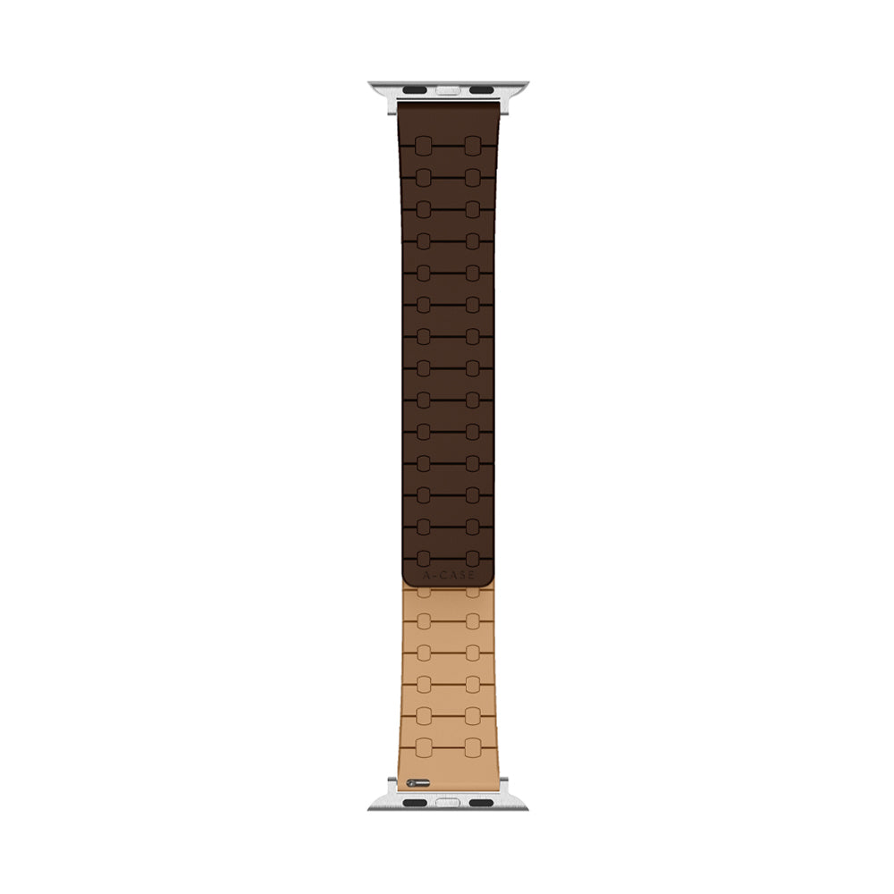 Perge Series Silicone Magnetic Adjustable Loop Strap - A-Case Compatible with Apple Watch Bands (49mm, 45mm, 44mm, 42mm)- Brown A-Case it's my case