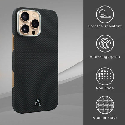 Desen Aramid Fiber Case For iPhone 16 Pro Max-Black